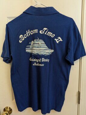 Royal Blue Polo Men's Size Medium Crew Shirt for Diving Charter